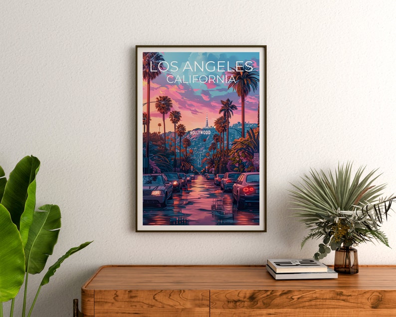 Los Angeles Poster, California Print, Coast Art, Los Angeles Print, Hollywood Poster, Hollywood Sign Poster, Hollywood Gift