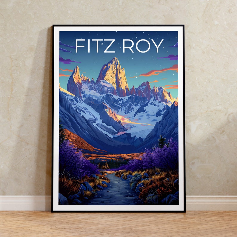 Fitz Roy Poster, Fitz Roy Print, Patagonia Poster, Argentina Poster, Chile Poster, Mountain Print, Fitz Roy Art