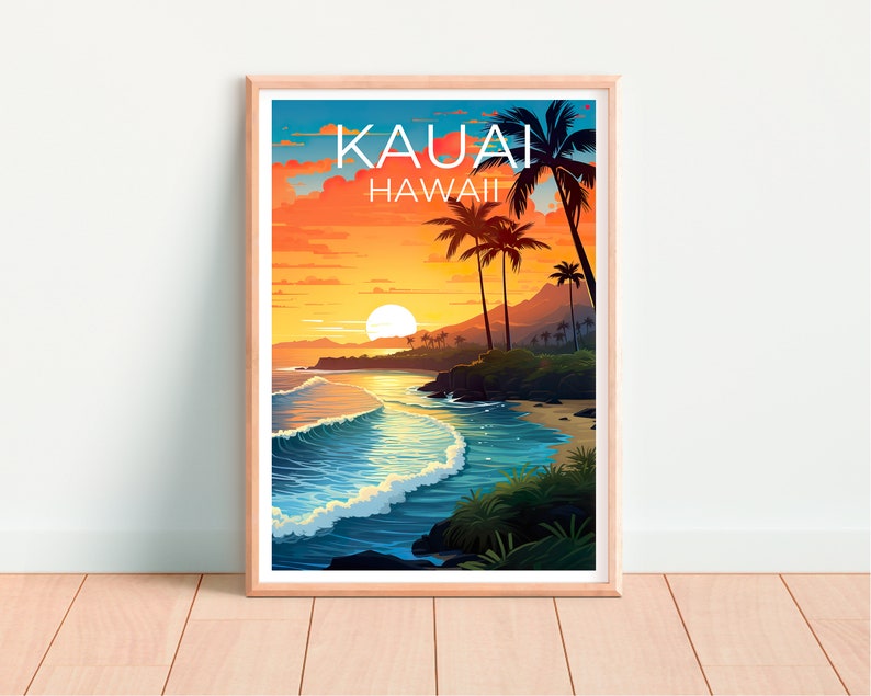 Kauai Travel Poster, Hawaii Wall Art, Hawaii Print, Kauai Poster, Hawaii Poster, Hawaii Islands Poster, Hawaii Art
