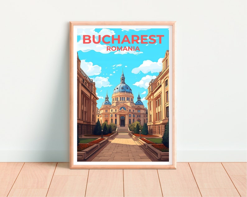 Bucharest Travel Poster, Romania Wall Art, Romania Print, Bucharest Poster, Europe Poster, City Poster, Bucharest Art