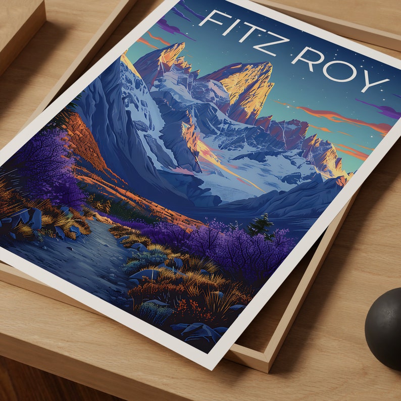Fitz Roy Poster, Fitz Roy Print, Patagonia Poster, Argentina Poster, Chile Poster, Mountain Print, Fitz Roy Art