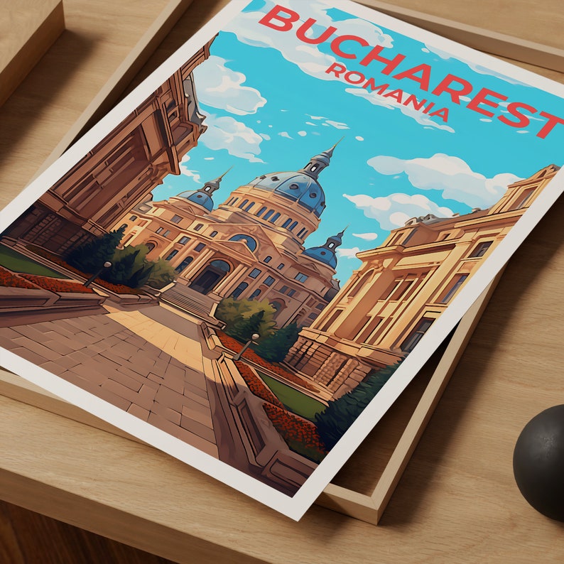 Bucharest Travel Poster, Romania Wall Art, Romania Print, Bucharest Poster, Europe Poster, City Poster, Bucharest Art