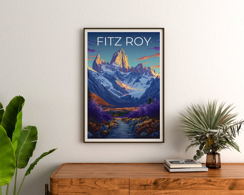 Fitz Roy Poster, Fitz Roy Print, Patagonia Poster, Argentina Poster, Chile Poster, Mountain Print, Fitz Roy Art