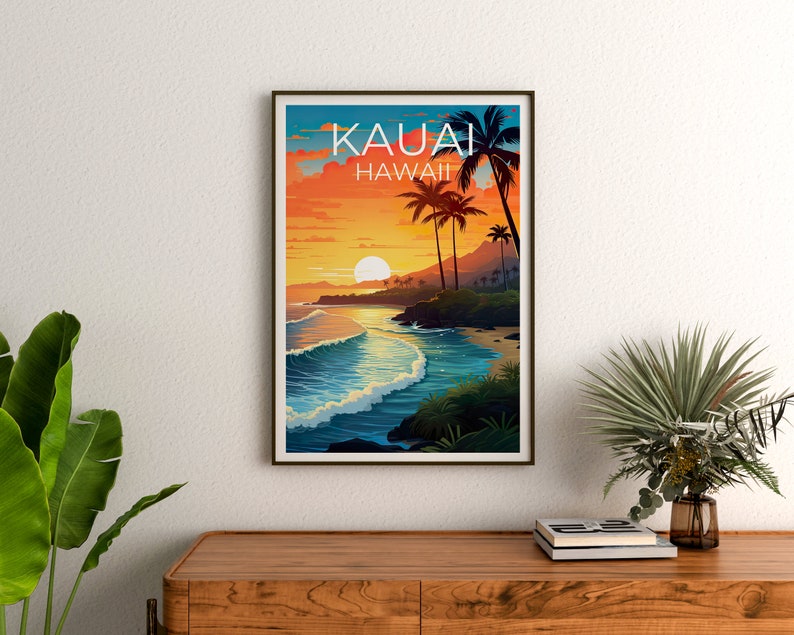 Kauai Travel Poster, Hawaii Wall Art, Hawaii Print, Kauai Poster, Hawaii Poster, Hawaii Islands Poster, Hawaii Art