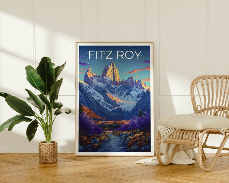 Fitz Roy Poster, Fitz Roy Print, Patagonia Poster, Argentina Poster, Chile Poster, Mountain Print, Fitz Roy Art