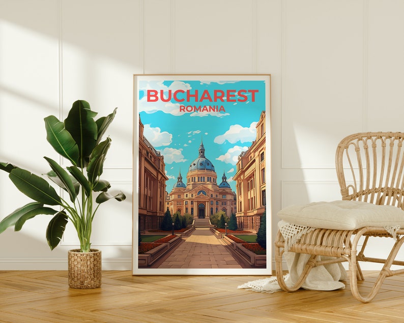 Bucharest Travel Poster, Romania Wall Art, Romania Print, Bucharest Poster, Europe Poster, City Poster, Bucharest Art