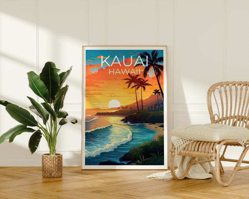 Kauai Travel Poster, Hawaii Wall Art, Hawaii Print, Kauai Poster, Hawaii Poster, Hawaii Islands Poster, Hawaii Art