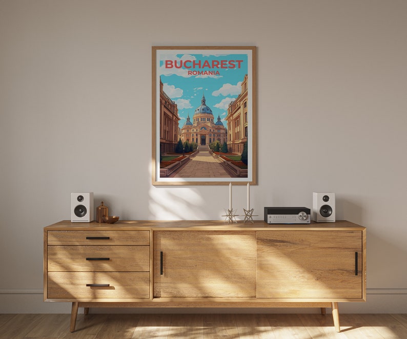 Bucharest Travel Poster, Romania Wall Art, Romania Print, Bucharest Poster, Europe Poster, City Poster, Bucharest Art