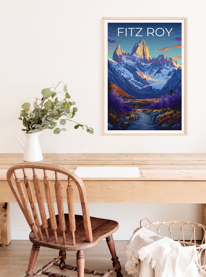 Fitz Roy Poster, Fitz Roy Print, Patagonia Poster, Argentina Poster, Chile Poster, Mountain Print, Fitz Roy Art