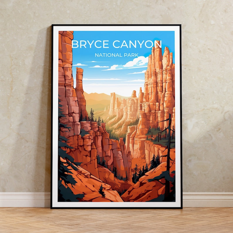 Bryce Canyon Travel Poster, Bryce Canyon Wall Art, Bryce Canyon Print, Bryce Canyon Poster, Utah Poster, Canyon Poster, Nature Poster