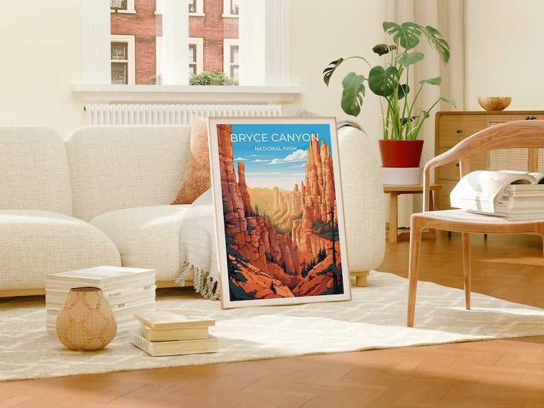 Bryce Canyon Travel Poster, Bryce Canyon Wall Art, Bryce Canyon Print, Bryce Canyon Poster, Utah Poster, Canyon Poster, Nature Poster