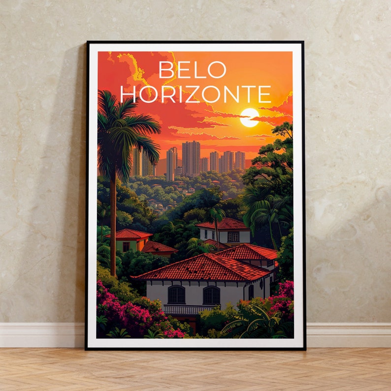 Belo Horizonte Poster, Belo Horizonte Print, Brazil Poster, Brazil Print, Belo Horizonte Travel Poster, Brazil Art, Belo Horizonte Art