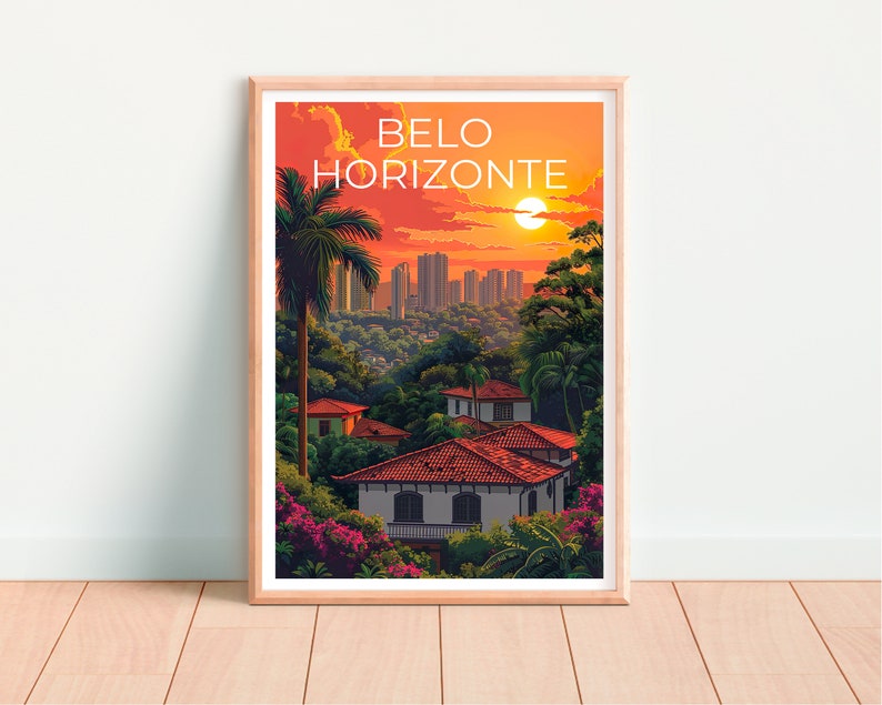 Belo Horizonte Poster, Belo Horizonte Print, Brazil Poster, Brazil Print, Belo Horizonte Travel Poster, Brazil Art, Belo Horizonte Art