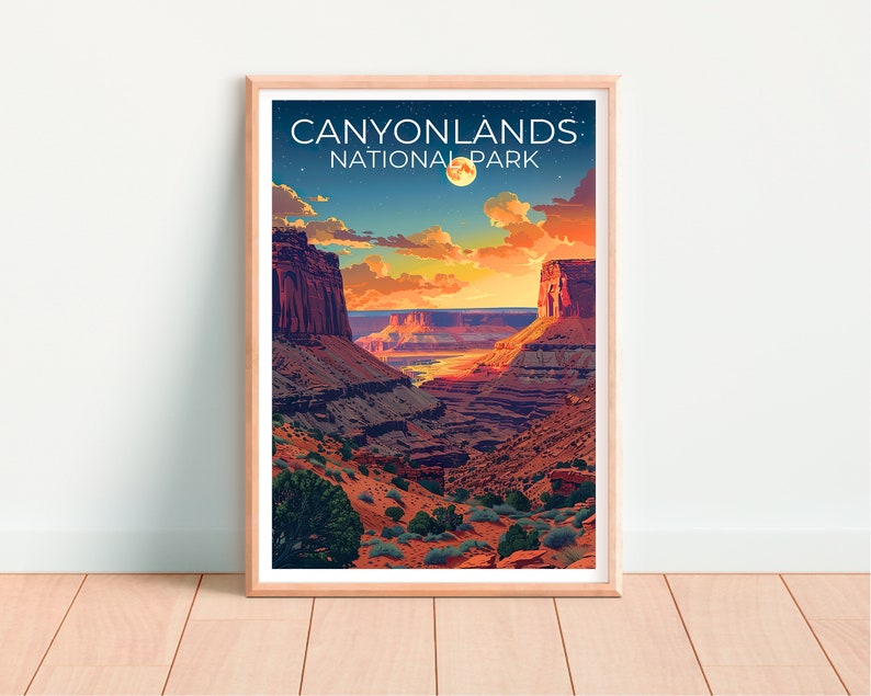 Affiche du parc national de Canyonlands, impression de Canyonlands, affiche de l'Utah, impression de l'Utah, affiche de voyage de Canyonlands, art de l'Utah, art de Canyonlands
