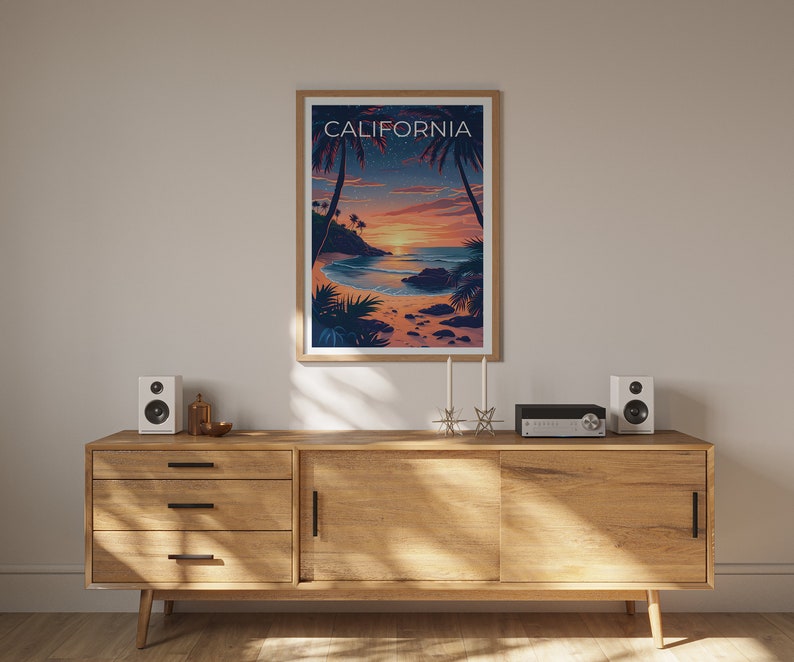 Affiche de Californie, Impression de Californie, Affiche de la côte, Impression de la côte, Affiche de voyage en Californie, Art de la côte, Art de la côte