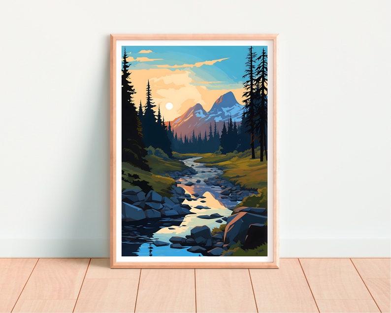 Affiche de voyage Grand Teton, art mural du Wyoming, impression du Wyoming, affiche Grand Teton, affiche du parc national, affiche de la nature, art du Grand Teton