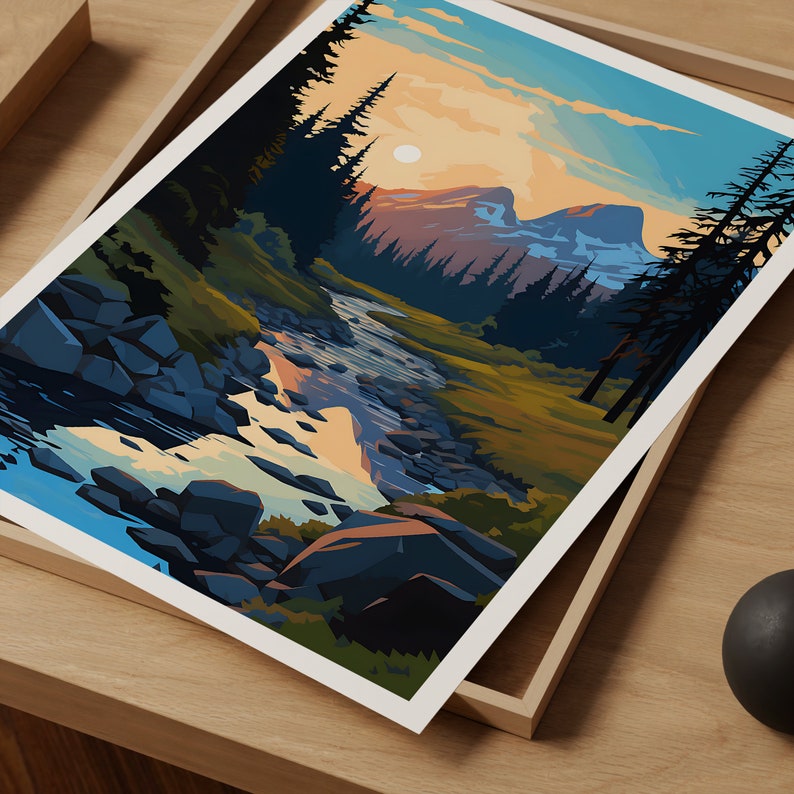 Affiche de voyage Grand Teton, art mural du Wyoming, impression du Wyoming, affiche Grand Teton, affiche du parc national, affiche de la nature, art du Grand Teton