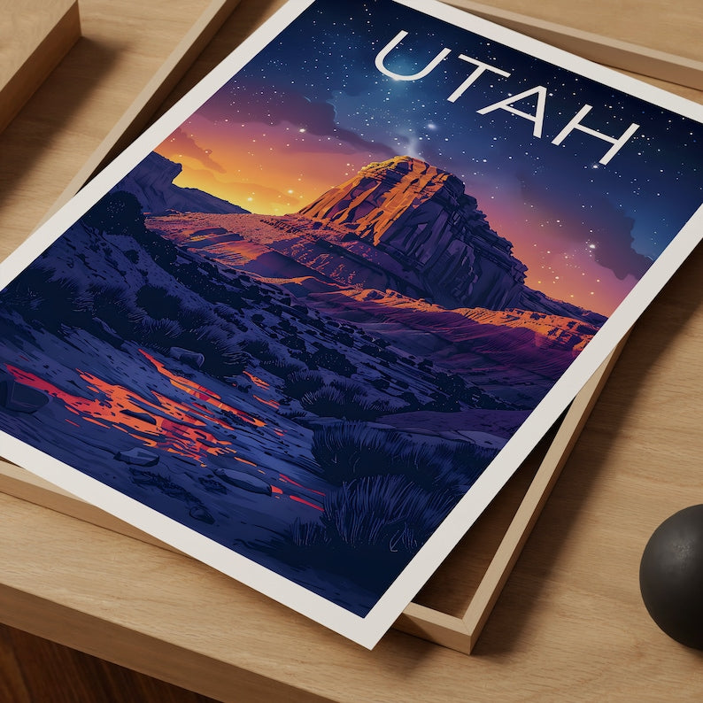 Utah Poster, Utah Druck, US Poster, Utah Reisedruck, Utah Reiseposter, Wandergeschenk, Utah Reisegeschenk