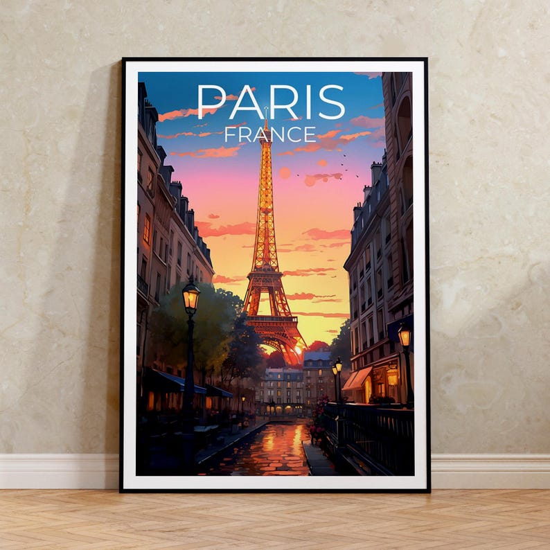 Paris Travel Poster, France Wall Art, France Print, Paris Poster, Eiffel Tower Poster, City Poster, Paris Art