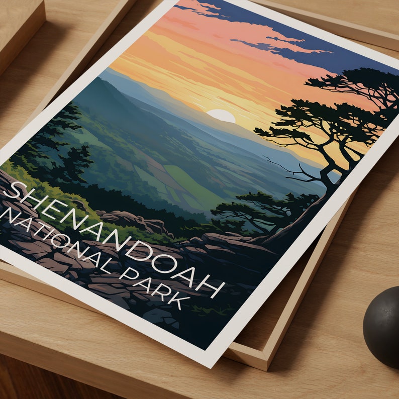 Affiche de voyage de Shenandoah, art mural de Virginie, impression de Virginie, affiche de Shenandoah, affiche de Virginie, affiche de nature, art de Shenandoah