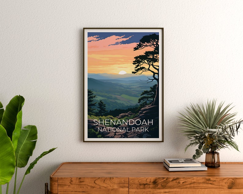 Affiche de voyage de Shenandoah, art mural de Virginie, impression de Virginie, affiche de Shenandoah, affiche de Virginie, affiche de nature, art de Shenandoah