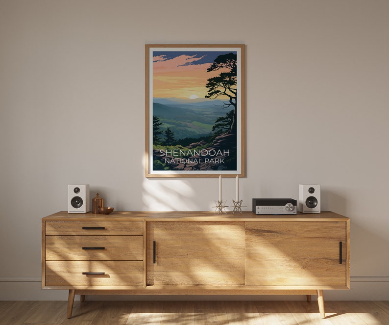 Affiche de voyage de Shenandoah, art mural de Virginie, impression de Virginie, affiche de Shenandoah, affiche de Virginie, affiche de nature, art de Shenandoah