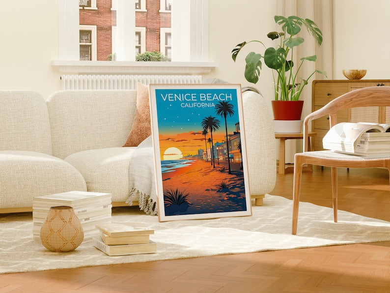 Venice Beach Travel Poster, California Wall Art, California Print, Venice Beach Poster, California Poster, City Poster, Venice Beach Art