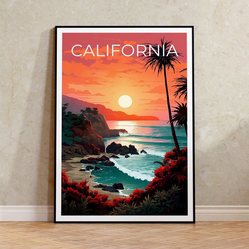 California Poster, California Print, Coast Poster, Coast Print, California Travel Poster, Coast Art, Coast Art