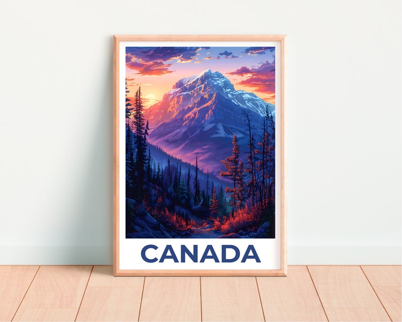 Canada Poster, Canada Print, Jasper National Park Poster, Alberta Print, Canada Travel Poster, Mountain Art, Hiking Gift