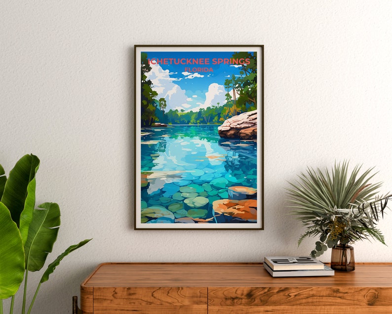 Ichetucknee Springs Travel Poster, Florida Wall Art, Florida Print, Ichetucknee Springs Poster, Nature Poster, Springs Poster