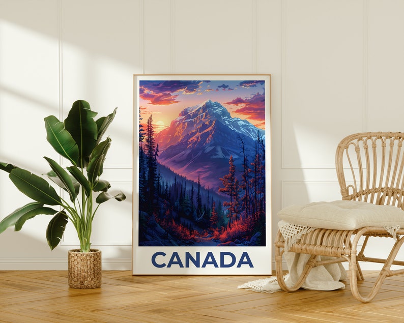 Canada Poster, Canada Print, Jasper National Park Poster, Alberta Print, Canada Travel Poster, Mountain Art, Hiking Gift