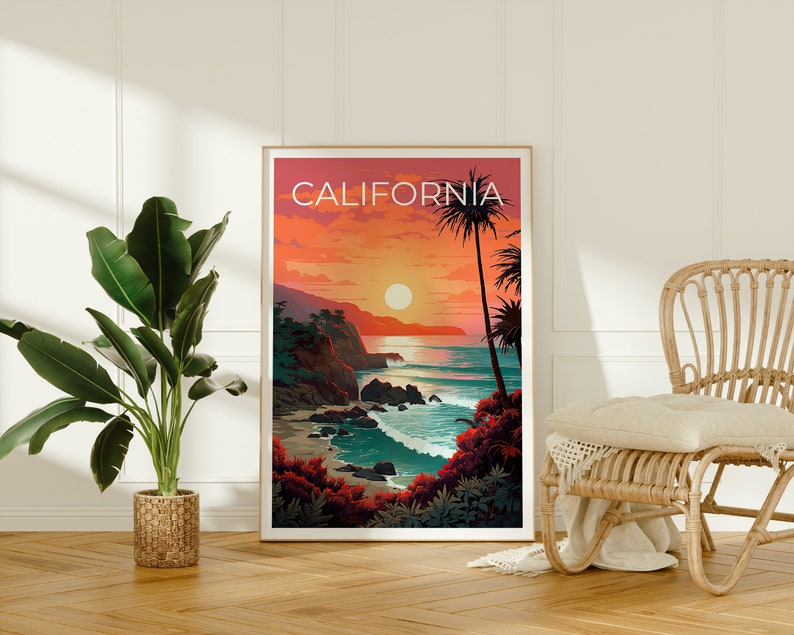 California Poster, California Print, Coast Poster, Coast Print, California Travel Poster, Coast Art, Coast Art