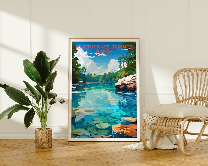 Ichetucknee Springs Travel Poster, Florida Wall Art, Florida Print, Ichetucknee Springs Poster, Nature Poster, Springs Poster