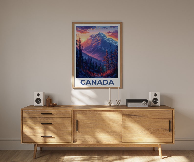 Canada Poster, Canada Print, Jasper National Park Poster, Alberta Print, Canada Travel Poster, Mountain Art, Hiking Gift