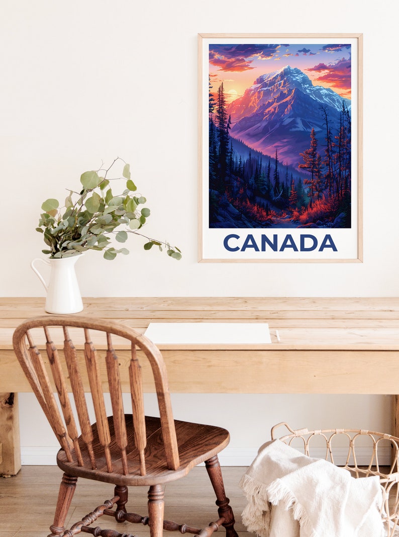 Canada Poster, Canada Print, Jasper National Park Poster, Alberta Print, Canada Travel Poster, Mountain Art, Hiking Gift