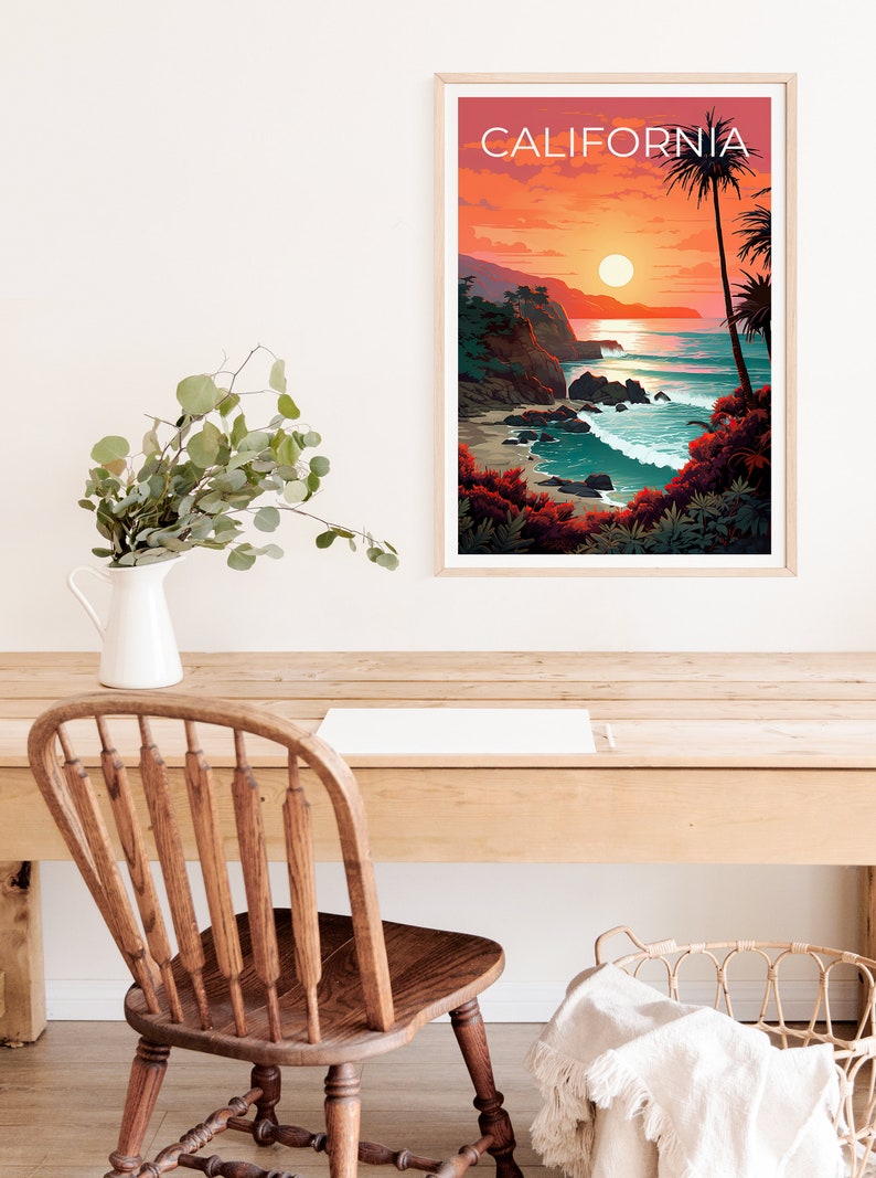 California Poster, California Print, Coast Poster, Coast Print, California Travel Poster, Coast Art, Coast Art