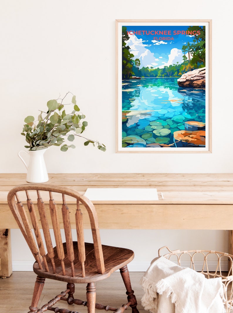 Ichetucknee Springs Travel Poster, Florida Wall Art, Florida Print, Ichetucknee Springs Poster, Nature Poster, Springs Poster