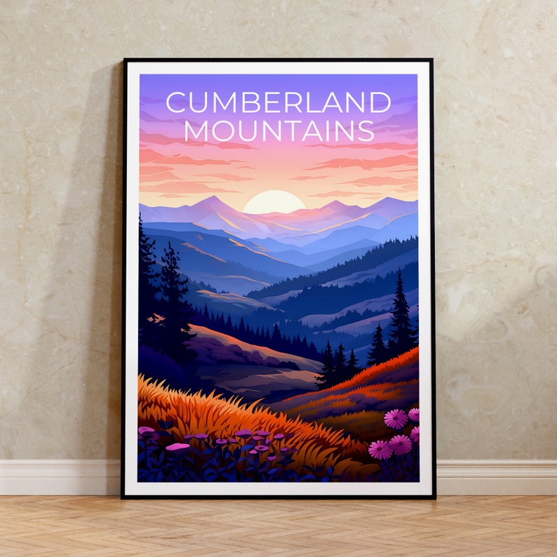 Cumberland Mountains Poster, Cumberland Mountains Print, Virginia Poster, Kentucky Print, Cumberland Travel Poster, Mountain Poster