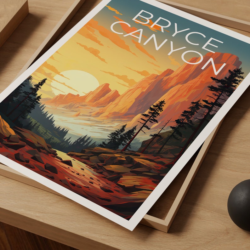 Affiche de voyage de Bryce Canyon, art mural de l'Utah, impression de l'Utah, affiche de Bryce Canyon, affiche de l'Utah, impression de Bryce Canyon, art de Bryce Canyon
