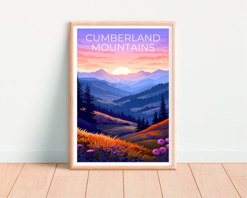 Cumberland Mountains Poster, Cumberland Mountains Print, Virginia Poster, Kentucky Print, Cumberland Travel Poster, Mountain Poster