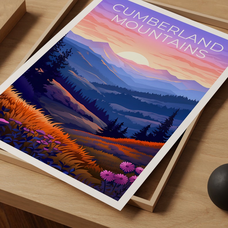 Cumberland Mountains Poster, Cumberland Mountains Print, Virginia Poster, Kentucky Print, Cumberland Travel Poster, Mountain Poster