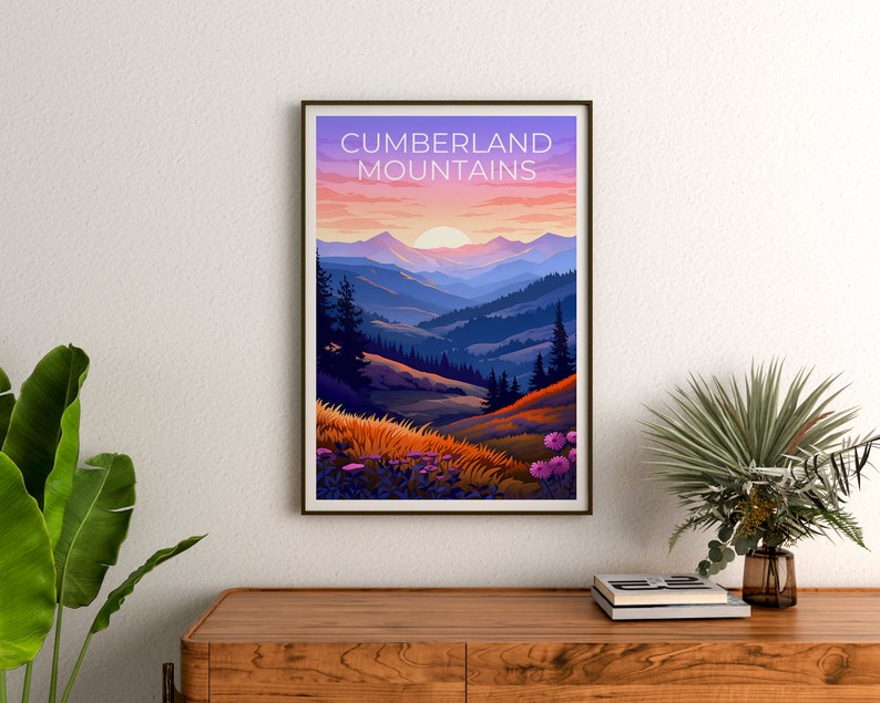 Cumberland Mountains Poster, Cumberland Mountains Print, Virginia Poster, Kentucky Print, Cumberland Travel Poster, Mountain Poster