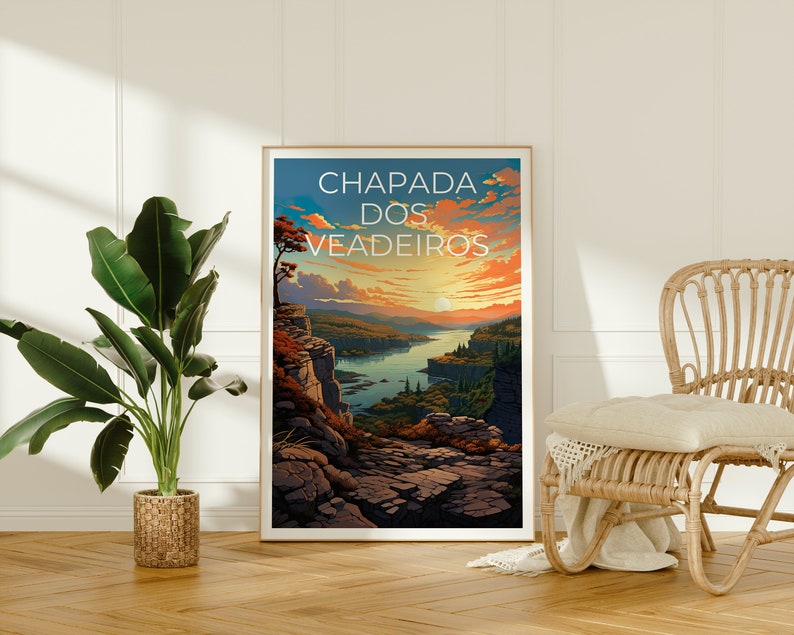 Chapada dos Veadeiros Travel Poster, Brazil Wall Art, Brazil Print, Chapada dos Veadeiros Poster, Brazil Print