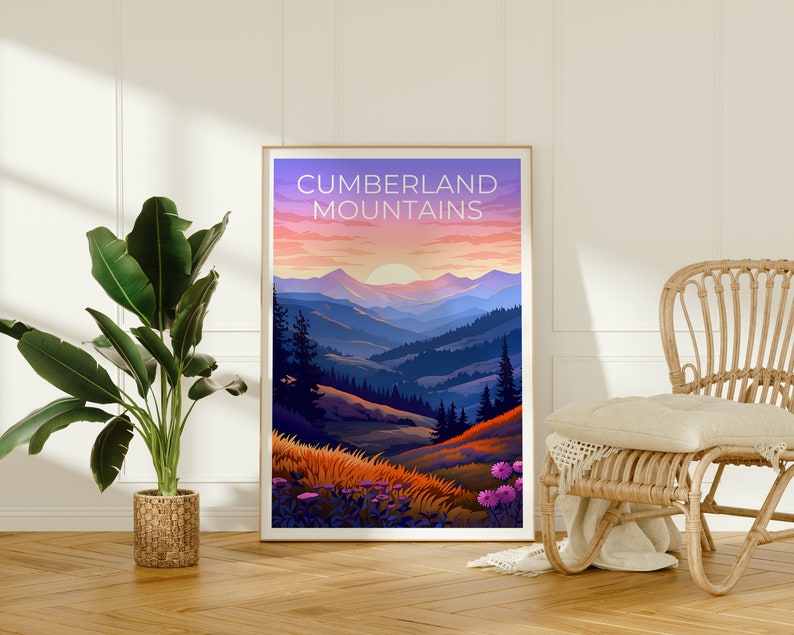 Cumberland Mountains Poster, Cumberland Mountains Print, Virginia Poster, Kentucky Print, Cumberland Travel Poster, Mountain Poster