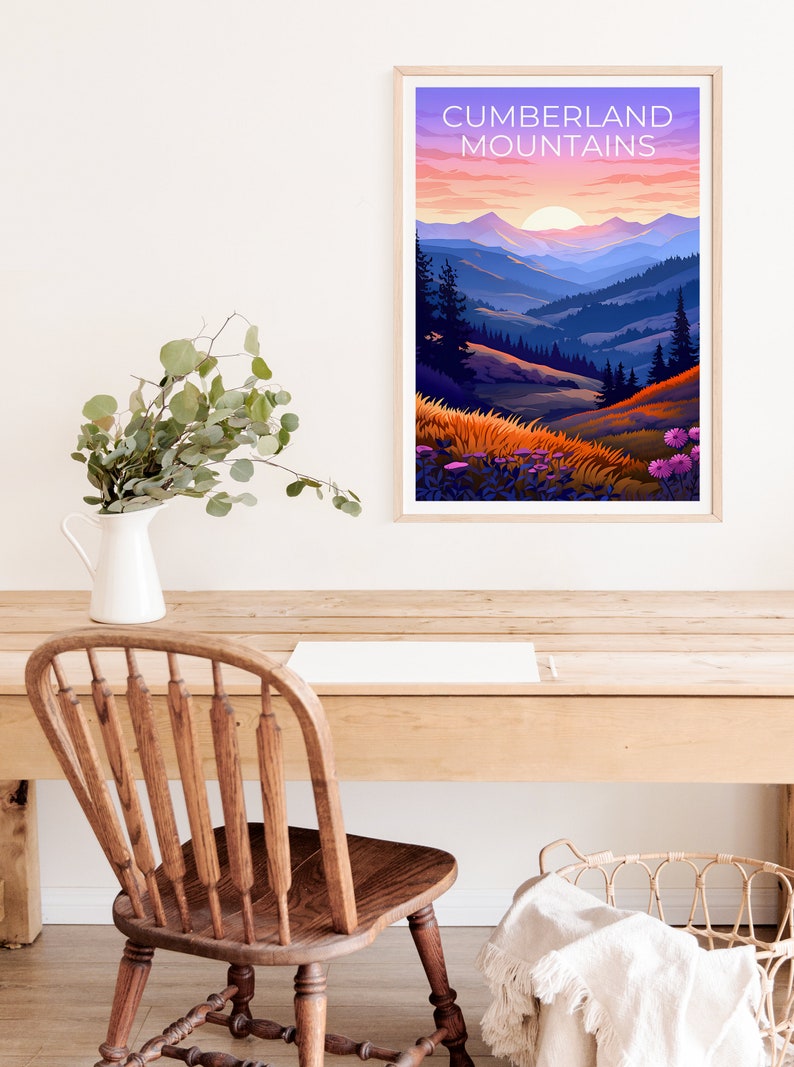 Cumberland Mountains Poster, Cumberland Mountains Print, Virginia Poster, Kentucky Print, Cumberland Travel Poster, Mountain Poster