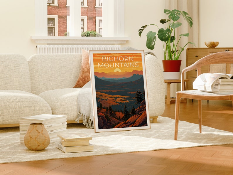 Bighorn Mountains Travel Poster, Wyoming Wall Art, Wyoming Print, Bighorn Mountains Poster, Wyoming Poster, Bighorn Mountains Print