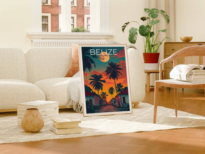 Belize Poster, Belize Print, Central America Art, Central America Print, Belize Travel Poster, Belize Gift