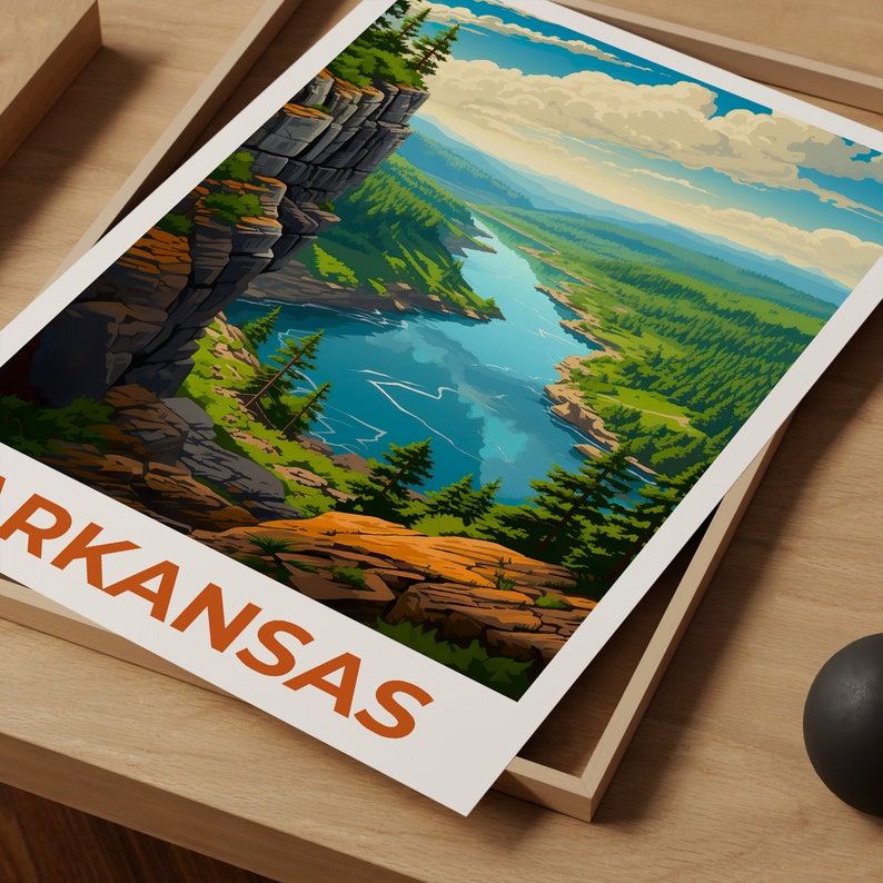 Arkansas Poster, Arkansas Print, Ozarks Poster, Forest Print, Arkansas Travel Poster, Cliff Art, Arkansas Art