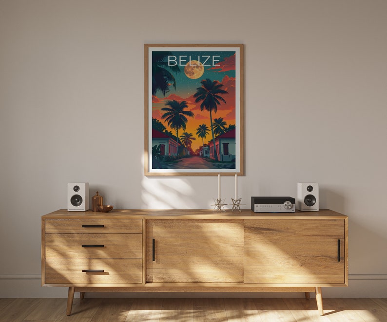 Belize Poster, Belize Print, Central America Art, Central America Print, Belize Travel Poster, Belize Gift