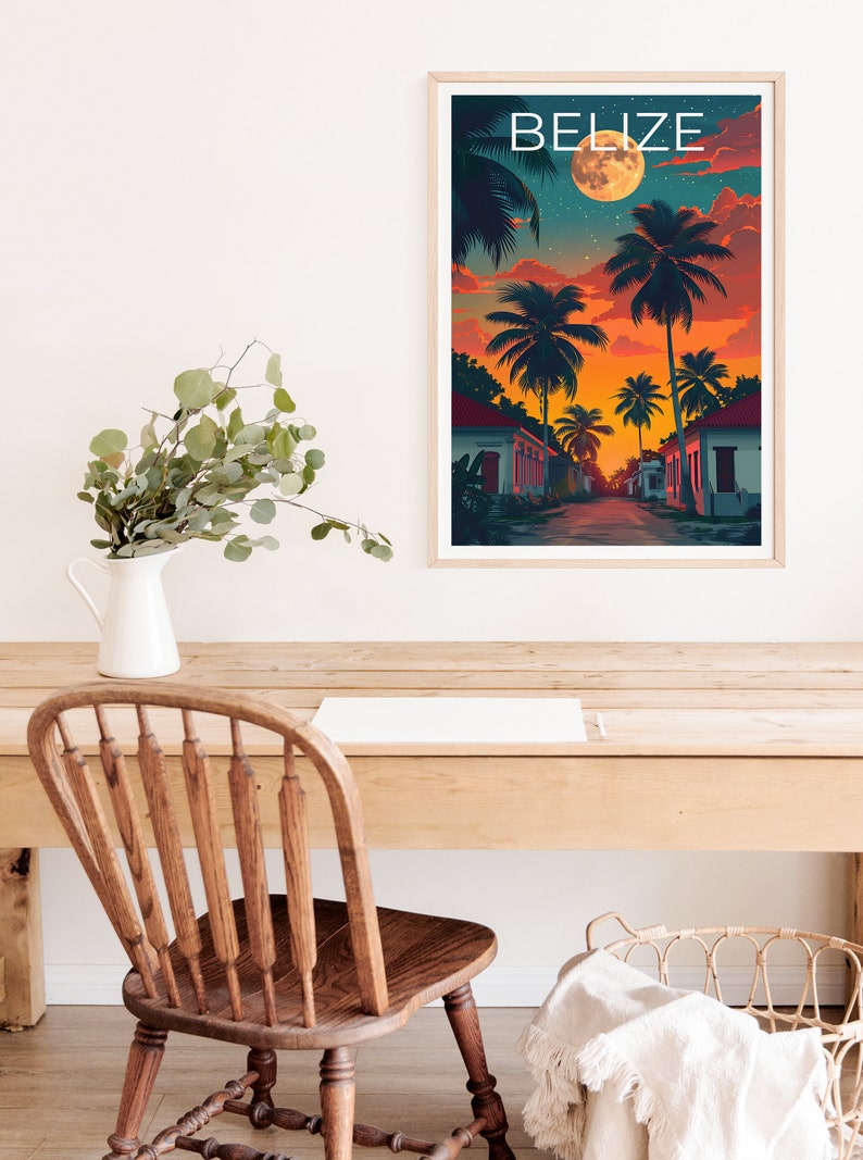 Belize Poster, Belize Print, Central America Art, Central America Print, Belize Travel Poster, Belize Gift